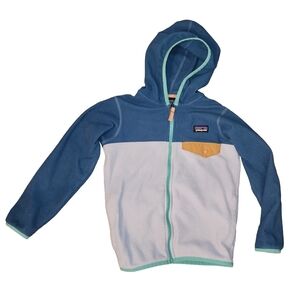 Patagonia Kids Hoodie in Blue, White, and Tan